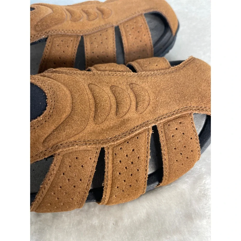 Reel Legends Guillermo Mens Brown Leather Fisherman Sandals 13M BM10170
